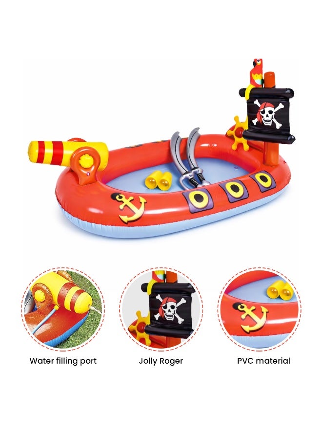 TAPIT Inflatable Swimming Pool for Kids with Sprinkler, Funny Blow up Pool 190*110*90cm Full-Sized Family for Backyard, Summer Water Party (Pirates Spray Pool) - Image 3